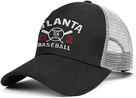 כובעי בייסבול לגברים נשים רשת ג ' ינס כובע, קלאסי אטלנטה רקמת בייסבול אוהדי ספורט נהג משאית אבא כובע