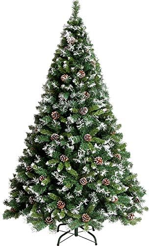 עץ חג המולד המלאכותי של דולפלי, צירים 1100 טיפים 6.8ft נוהר שלג אורן קישוט לאור חרוט לא חסון מתכת-ירוק 6.8ft