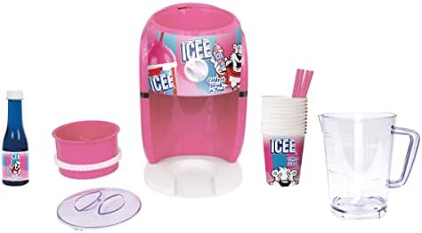 ISCREAM מקורי ICEE מותג ICEE בגודל דלפק בבית יצרנית קרח מגולחת, יצרנית קרח, פינק עם סירופ בונוס וכוסות