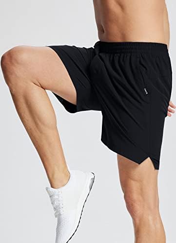 גברים של אימון ספורט מכנסיים 7 כושר ריצה מהיר יבש קל משקל רוכסן כיסים טיולים מכנסיים קצרים