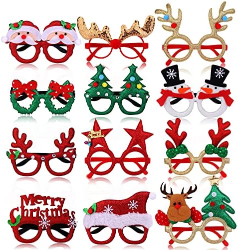 SAILIMUE 10-12 יחידות משקפי חג המולד מסגרת גליטר חג המולד מסיבת משקפיים משקפי משקפי משקפי משקפי משקפי משקפי משקפי משקפיים