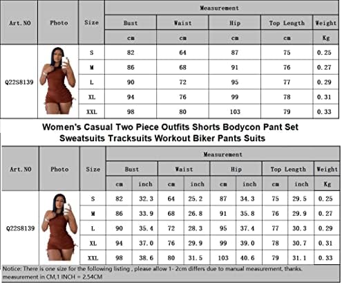Fastkoala שני תלבושות של שתי חלקים של נשים מכנסיים קצרים שרוול ארוך מכנסיים הגדירו חליפות זיעה עם אימונית ריצה עם כיסים