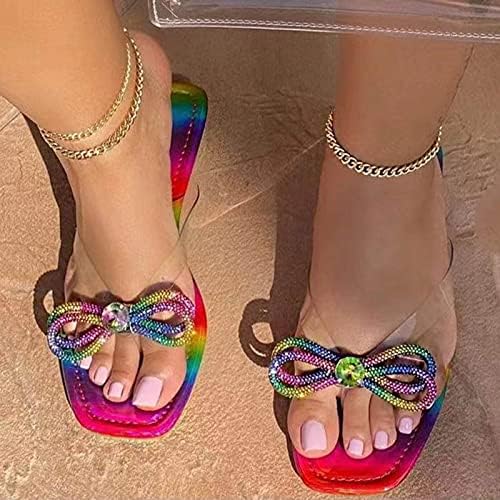 נשים נעלי בית קיץ נעלי כפכפים מקרית יהלומים מקורה חיצוני לנשימה סנדלי עם קשת תמיכה נשים שטוח סנדלי