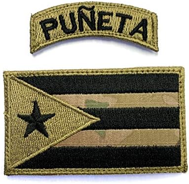 טלאי דגל פוארטו ריקו ופאונטה טאון טלאי OCP - מורל צבאי טקטי מצחיק גיבוי טלאי טלאי רקום