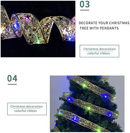 Yayiya 4K5OAF קישוט לחג המולד אורות LED קישוטי עץ חג המולד קישוטי תחרה DIY אורות מיתרים