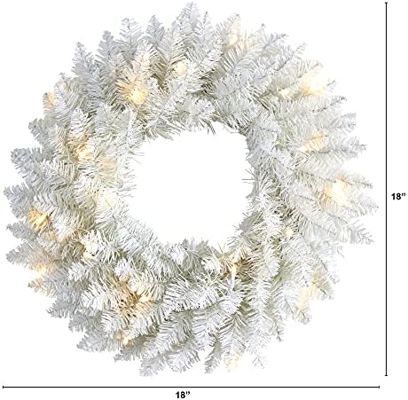 18in. זר חג מולד מלאכותי של קולורדו עם קולורדו עם 129 ענפים הניתנים לכיפוף ו 20 נורות LED חמות