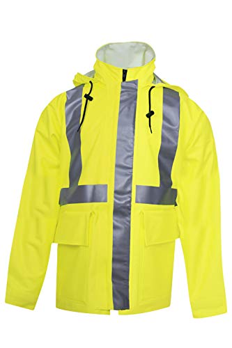 הלבוש בטיחות לאומי R30RL06LG ARC H2O FR ז'קט גשם, Class 3, גדול, צהוב פלורסנט
