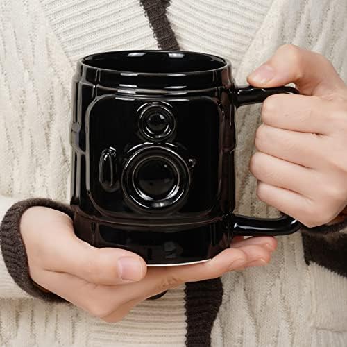 קרמיקה מצלמה עדשת ספל 14 עוז מצחיק קפה ספל תה כוס מתנות לצלמים שחור