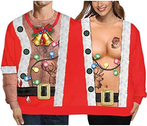 שני גברים ונשים של גרסין סוודר חג מולד מכוער- סווטשירט זוג מודפס תלת מימדי