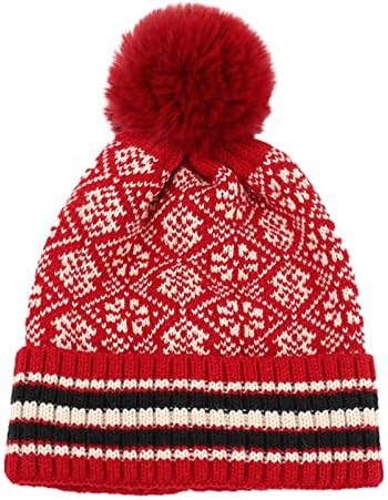 2022 נשים סרוגות אופנה חורפית בסגנון לאומי הדפסת כובעי פסים דביבון כובע סקי חם כובע חם כובע חם