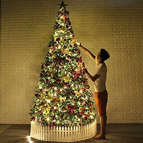 עץ חג המולד של Haieshop קישוט עץ חג המולד מלאכותי עץ חג המולד מלאכותי עם פנסי LED וקישוטים ציר פרימיום עם תמיכה מתכתית 830)