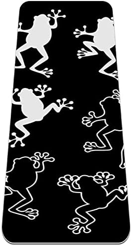 יוגה מחצלת שחור ולבן צפרדע צללית ידידותית לסביבה החלקה כושר תרגיל מחצלת עבור פילאטיס ורצפה תרגילי