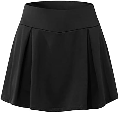 חצאיות טניס עם מכנסיים קצרים נשים ספורט ספורט פנימי של Skorts חצאית אלסטית גולף מיני חצאית שחורה