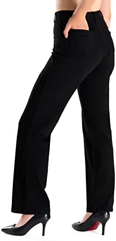 יוגיפס, לולאות חגורה, קטנטן לנשים/רגיל/גבוה מותניים גבוהים נמתחים ברגל ישר רגועה מכנסי שמלת יוגה לעבודה לעבודה