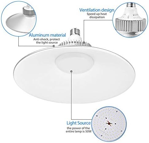 אורות מוסך LED של Yuyvhh, אורות תקרה של כובע קש 70W, 4300LM 6500K LED חנות מנורת מוסך, מרתף, אסם, מחשב גבוה