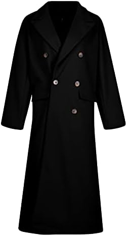 JXQCWY נשים Notch דש מעיל אפונה חזה כפול חזה מזדמן חורף צבע מוצק חם מעיל ארוך