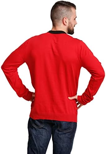 לוגו גדול של פוקו גברים שני טון לסרוג סוודר