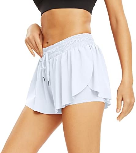 מכנסיים קצרים זורמים של פרפר לנשים אימון אתלטי יוגה כושר יוגה מפעיל חצאית זיעה של טרקלין ספנדקס נוח חמוד.