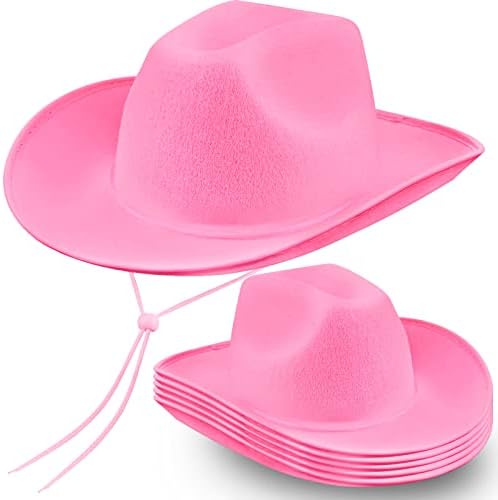 6 חבילה בתפזורת קאובוי כובעי מערבי קאובוי כובע רגיל קאובוי כובע עם שרוך מתכוונן לחתונה שלב ביצועים