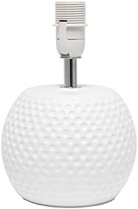 עיצובים פשוטים LT2084-WHT מיני מרקם משובץ מנורת שולחן מיטה קרמיקה, לבן
