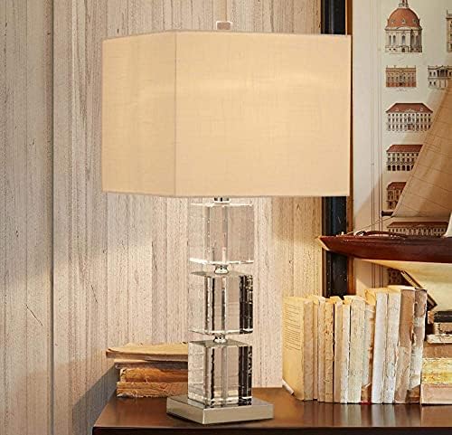מנורות שולחן LXDZXY, מנורת שולחן קריסטל מרובעת K9 מודרנית מינימליסטית סלון חדר שינה מנורת מיטה.