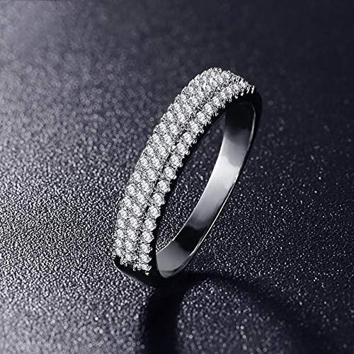 הבטחה טבעות לנשים טבעות אופנה טבעת שלוש שורות מדומה טבעות יהלום טבעות נישואין לנשים טבעת נישואין