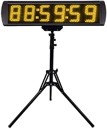 שעון מירוץ LED בגודל 5 אינץ 'עם חצובה לאירועי ריצה, שעון ספירה לאחור של מרתון, שעון טיימר בחדר הכושר, ספירת למעלה, שעון