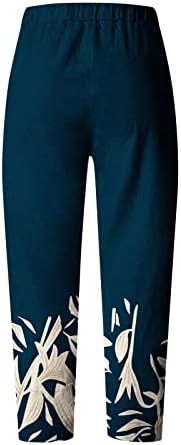 מכנסי טרנינג לנשים קפריס רחב רגל מכנסיים קיץ אופנה שיש בתוספת גודל רופף מזדמן מלא אורך היפי צפצף