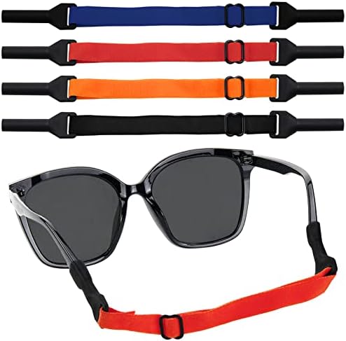 Jetrishark 4 pcs רצועות משקפיים מתכווננות, ללא משקפי זנב מחזיק משקפיים אוניברסליים רצועות משקפי ספורט רצועות