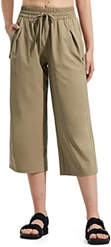 מכנסי קפרי של זוטי לנשים רחבות רגל קלות משקל מהות יבש יבש מכנסי טרנינג רופפים מכנסי יבול קפריס מכנסי יבול