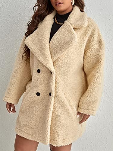 מעילים בגודל פלוס לנשים בתוספת מעיל טדי חזה כפול חזה