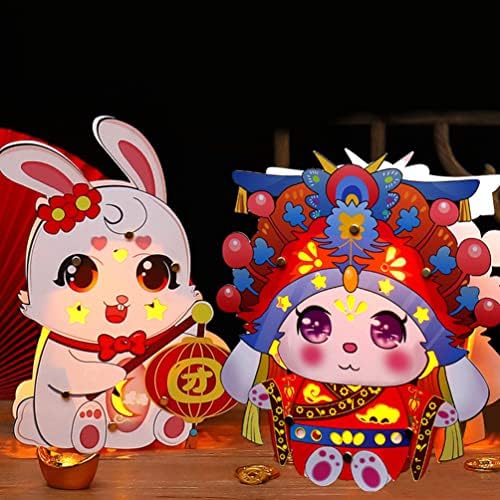 עיצוב החתונה של המוטון פנס סיני עם ידית שנה חדשה סינית 2023 שנת פנס ארנב של ארנב הפנס התלוי פנס סיני חמוד ערכת