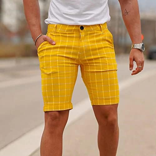 מכנסיים קצרים של גברים גדולים, 2023 מכנסי משובצים בקיץ כפתור המותניים המותניים למטה מכנסי טרנינג חיצוניים