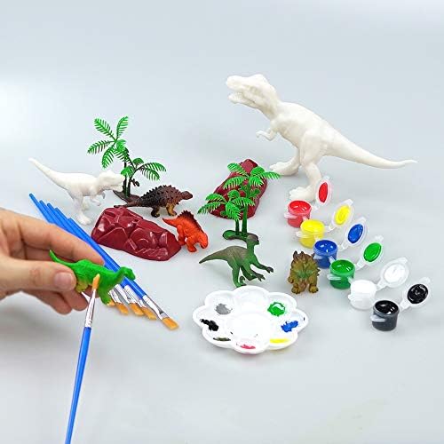 ציור דינוזאורים לילדים ערכת צעצועי דינוזאור 3 ד ' ניתנת לצביעה לקשט את פסלון הדינוזאור שלך עשה זאת בעצמך סט מלאכת יד לבנים