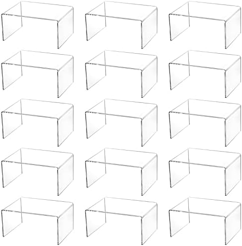 Hedume 16 חבילה מגדלי תצוגה אקריליים ברורים, 4.4 x 3.2 x 2.2 עמדת תצוגה לדמויות, מזנונים, קינוח, קאפקייקס, סוכריות, תכשיטים