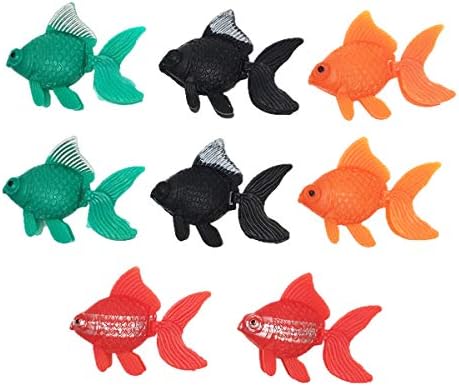 קומוק 8 יחידות חמוד כמו בחיים פלסטיק מלאכותי דג זהב קישוט אקווריום דגי טנק, מגוון צבעים