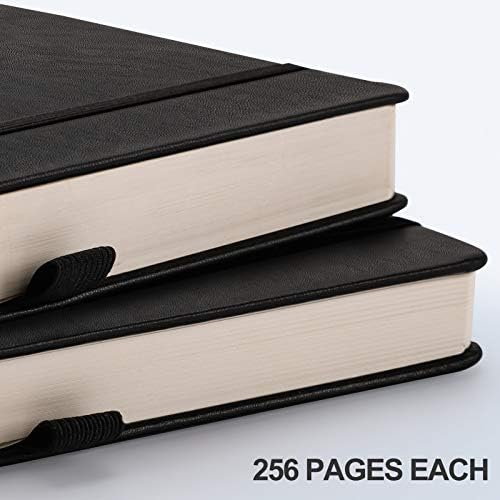 מחברת מנוקדת - 5 יומן רשת מנוקד עם 256 עמודים,נייר עבה של 120 גרם, 8 עמודים מחוררים, עור מפוצל חלק, כיס פנימי, 5.758.38