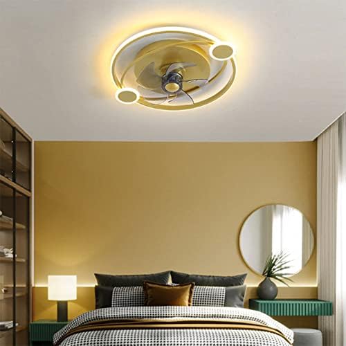 מאוורר תקרה עגולה קלאסית מאוורר תקרה עגולה MGJXTWG זהב מאוורר תקרת LED זהב עם מנורות לסלון חדר שינה מאוורר