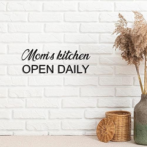 מטבח של אמא פתוח שלט מתכת יומי שלט מונוגרמה שלט מטבח גזרת מתכת שלט קיר אמנות בית מבטא בית עיצוב חתונה דלת חדר תינוקות חיצוני