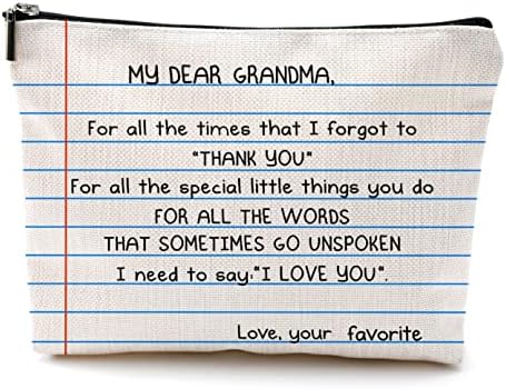 OHSUL תיק איפור סבתא יקרה שלי, מיטב מתנות סבתא שקית קוסמטיקה שקית נסיעות, מתנות ליום ההולדת של יום האם, מתנות סבתות