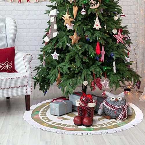 חצאית עץ חג המולד עם ציצית, צללית כלב חג המולד חצאית עץ עץ חג המולד, מחצלת בסיס עץ צללית 30 מחצלת בסיס עץ, מחצלת עץ חג