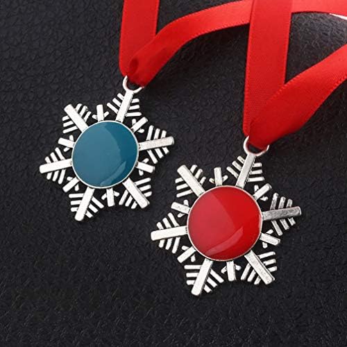 עיצוב לידה של Abofan 2 PCS מחזיקי מפתחות של פתית שלג עם סרט אדום חג מפתחות חג המולד תליון תליון לחג המולד טובות לילדים כחול