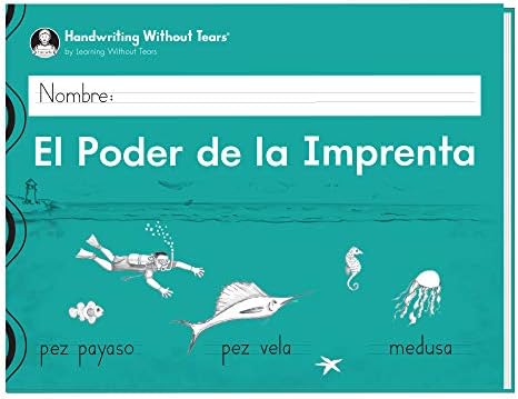 למידה ללא דמעות El Poder de la Emermenta- כתב יד ללא Teams®- כיתה 2, הדפס אותיות, מילים, מספרי תרגול משפט, צביעה- לשימוש