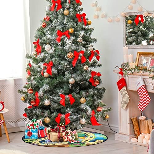 Visesunny עץ חג המולד מחצלת שולחן משחק נושא עץ עץ עמדת מחצלת מגן רצפה סופג עץ עץ מעמד מחצלת מגש לחג ההודיה עונתי