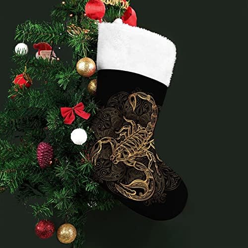עקרב מגניב מוזהב גרבי חג לחג המולד אדום לחג המולד קישוטי הבית של עץ חג המולד גרביים תלויים