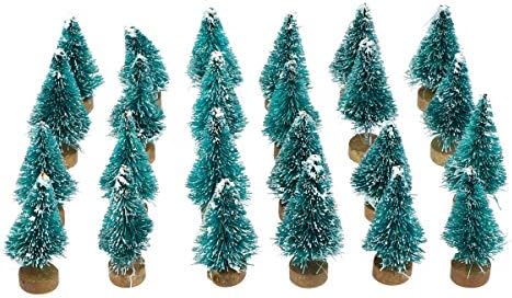 24 יחידים מיני עץ חג המולד עיצוב שולחן עבודה ציוד למסיבות קישוט לחנות ביתי קישוטי חג המולד
