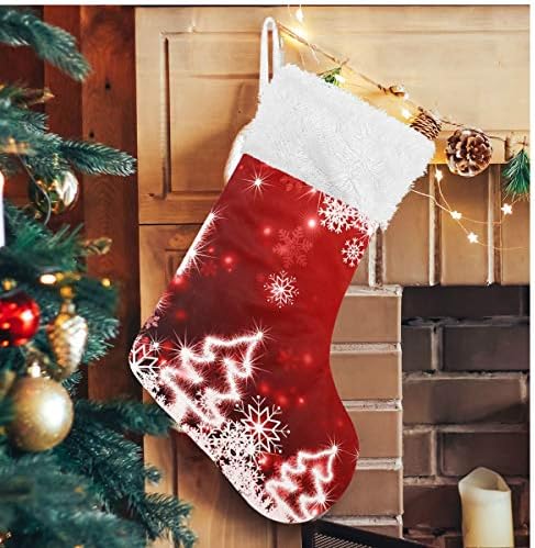גרבי חג המולד של Alaza חג המולד עץ אדום קלאסי קלאסי קלאסי קישוטים גדולים לגרביים לעיצוב עונת החג המשפחתית תפאורה