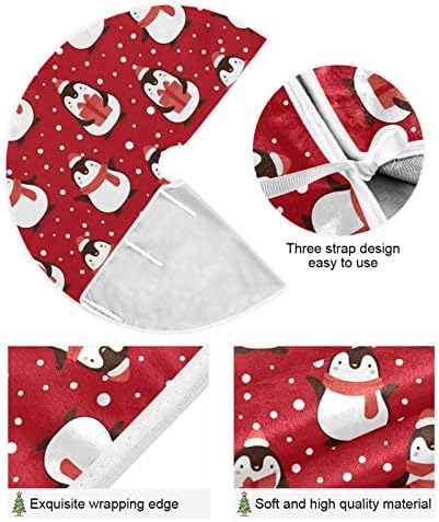 חצאית עץ חג המולד של Oarencol Penguin חצאית עץ חג המולד 36 אינץ 'נקודות אדום חג המולד של מסיבת חג עץ עץ