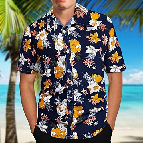 חולצות הדודן בהוואי לגברים, 2023 כפתור שרוול קצר בקיץ מטה חולצות טרופיות חולצת הדפס פרחונית טרופית צמרות חוף