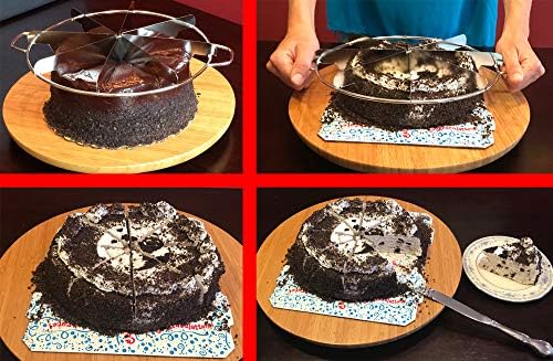 עגול עוגת פרוסה & מגבר; עוגת מבצע סמן סט, וינקו נירוסטה עוגת קאטר 8 לחתוך + פלסטיק כפול צדדי עוגת סמן 10-12